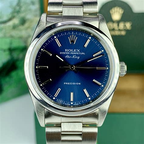 rolex air king oyster perpetual 14000 blue|rolex air king price 2022.